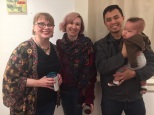 Elizabeth M. Willey with artist and gallery owner Erica Popp, gallery owner John Do, and baby of the arts, Eddie Popp-Do