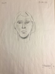 First class drawing before class instruction - SP18 Evening Portrait Drawing, taught by Elizabeth M. Willey at the St. Louis Artists' Guild