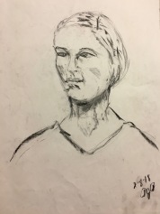 First class drawing before class instruction - SP18 Evening Portrait Drawing, taught by Elizabeth M. Willey at the St. Louis Artists' Guild